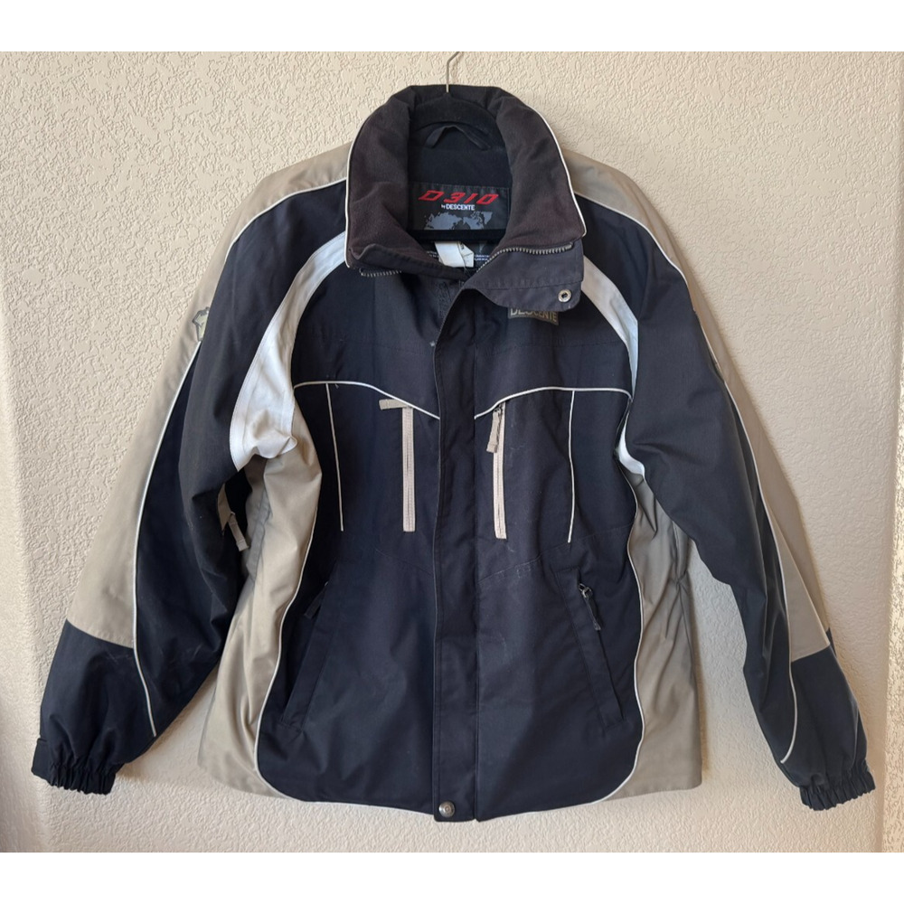 Vintage Mens Descente Ski Jacket Coat Black Tan Size L Winter